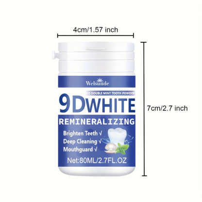 Teeth Whitening Tooth Powder 3-Pack, 9D White Deep Cleaning Dental Powder with Fresh Mint Flavor