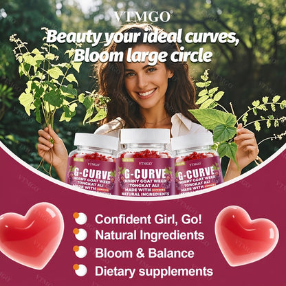 Women's Curve Enhancement Gummies with Maca Root Saw Palmetto Tribulus Terrestris L-Arginine