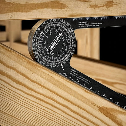 Miter Saw Protractor 7 Inch Aluminum 2-in-1 Professional Angle Finder CNC Machined Precision for Entryways, Bedrooms and Living Spaces