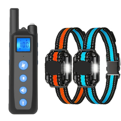 Remote Dog Training Collar 2600ft Rechargeable – Vibration & Sound Modes Adjustable Nylon Strap USB Charging for Small to Large Dogs 1