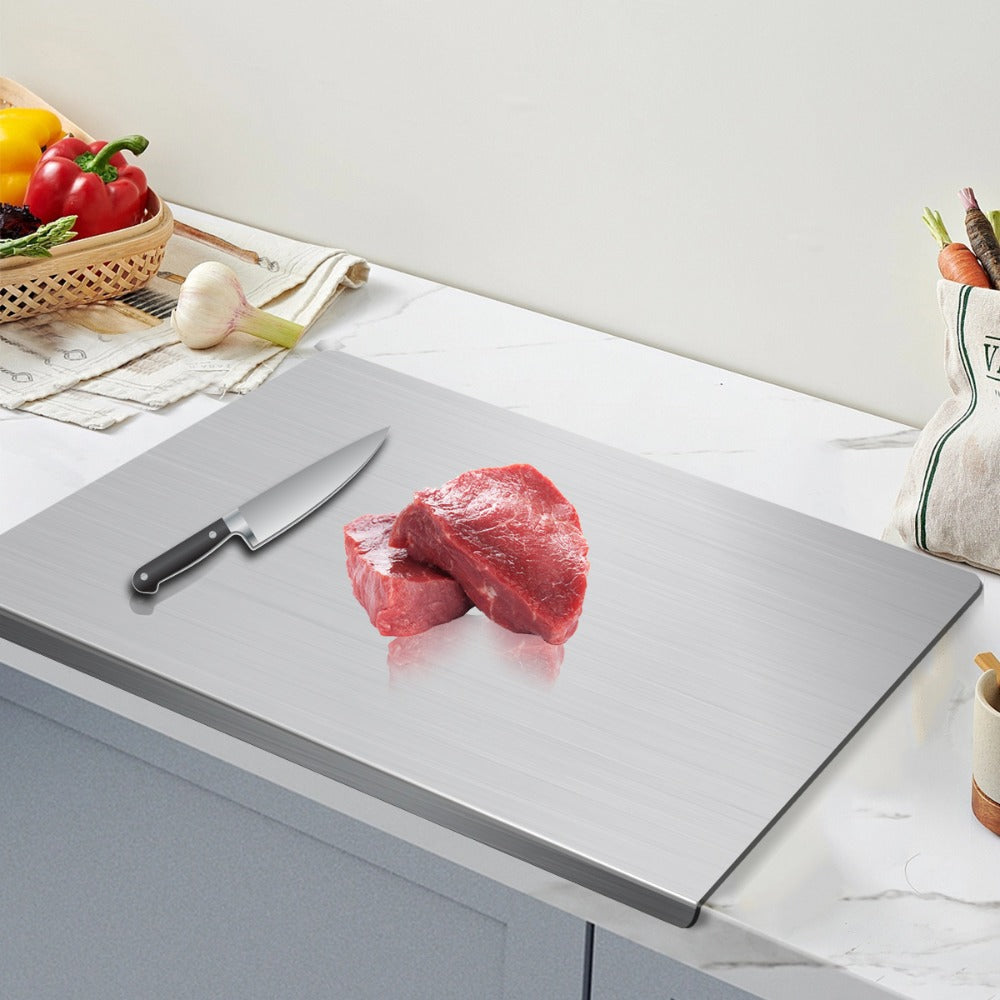 Chopping Boards for Kitchen, Stainless Steel Cutting Board – 304 Grade Butcher Block Rolling Board, Large Kitchen Chopping Board for Meat