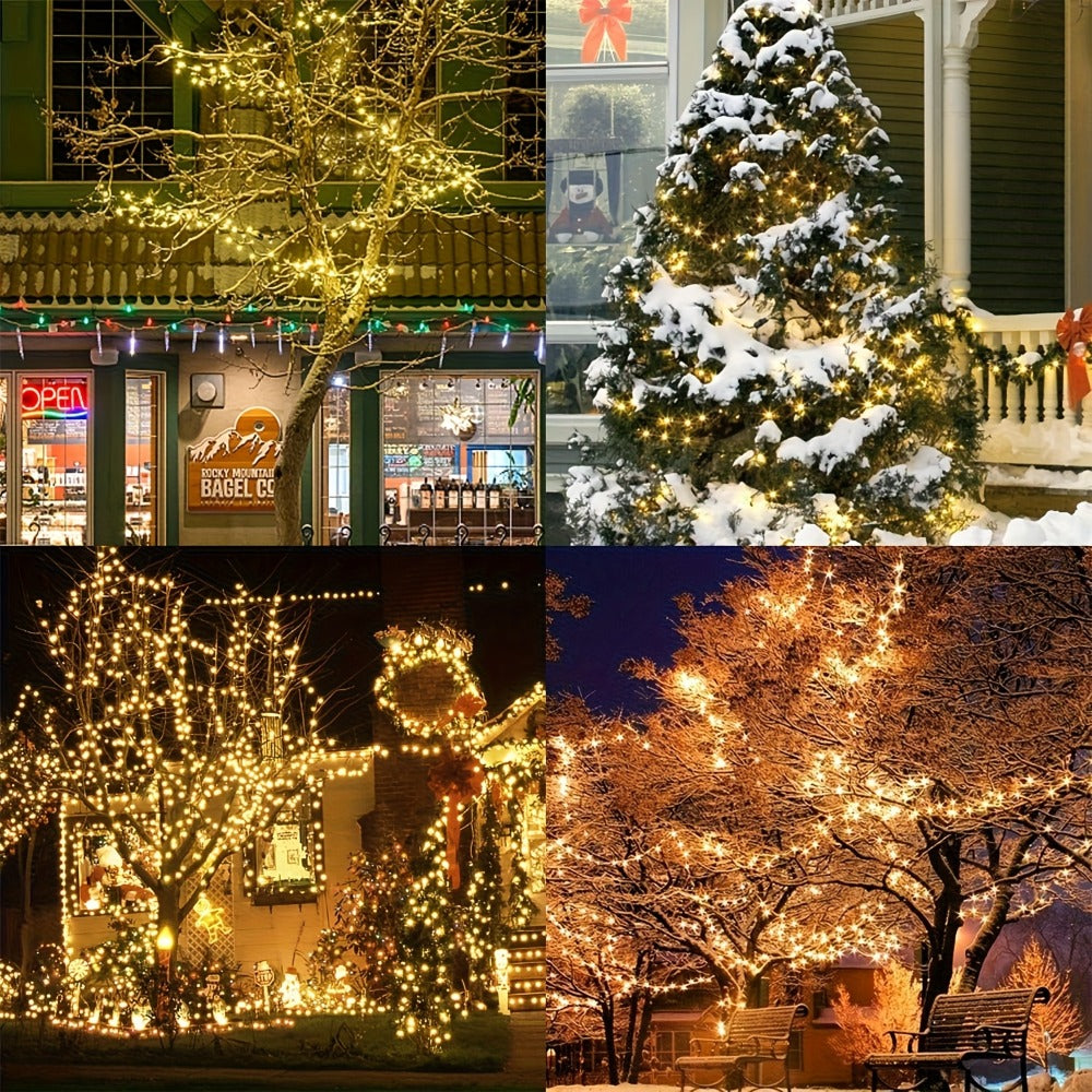 500 LED Christmas String Lights 170 Feet, 8 Lighting Modes with Memory Plug, Transparent Wire Outdoor Lights for Christmas Tree