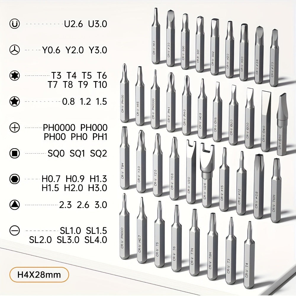 46-in-1 Electric Precision Screwdriver Kit - Brushless Motor USB Rechargeable 500mAh, 46 Bits Reverse Rotation for Phone