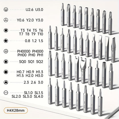 46-in-1 Electric Precision Screwdriver Kit - Brushless Motor USB Rechargeable 500mAh, 46 Bits Reverse Rotation for Phone