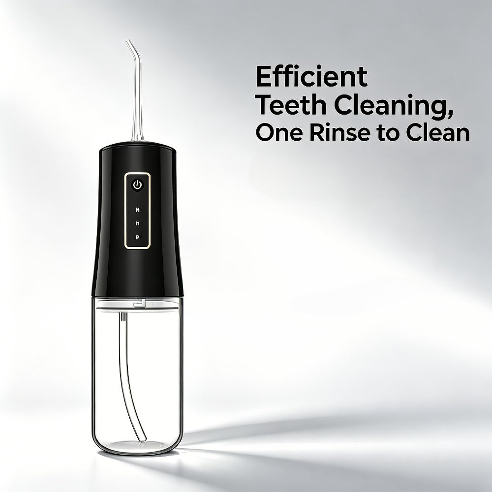 Water Flosser Portable Oral Irrigator with Three Modes, 360-Degree Rotating Nozzle, Four Tips and Three Package Options