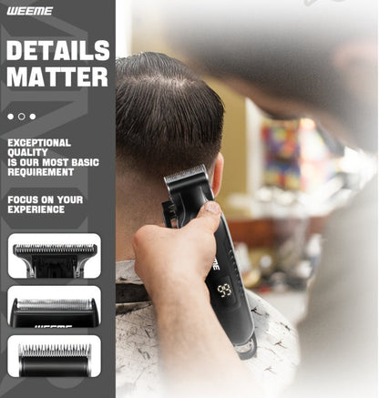Men's Professional Grooming Kit – Cordless Rotary Shaver & T-Blade Trimmer, Type-C Charging, 6 Adjustable Combs