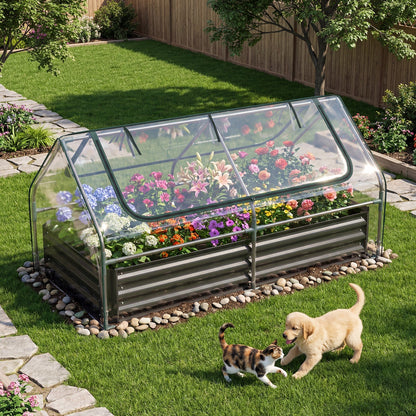 Raised Garden Bed with Greenhouse Cover 3-in-1 for Garden, Patio and Yard Use, with the Listed Configuration