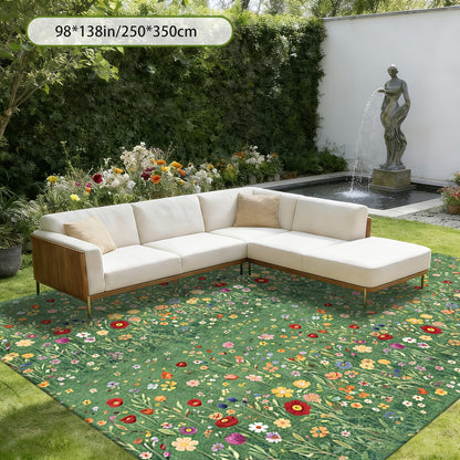 Area Rug Washable Foldable Indoor Outdoor Mat in Five Sizes for Patio, Garden, Picnic or Camping