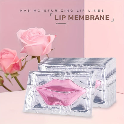 Fifteen Individually Wrapped Pink Lip-Shaped Gel Patches in Clear Rectangular Sachets with 15-Piece Count