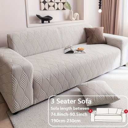 Sofa Cover Polar Fleece Modern Jacquard Elastic Slipcover with Elastic Fit for 1 to 4-Seater Sofas