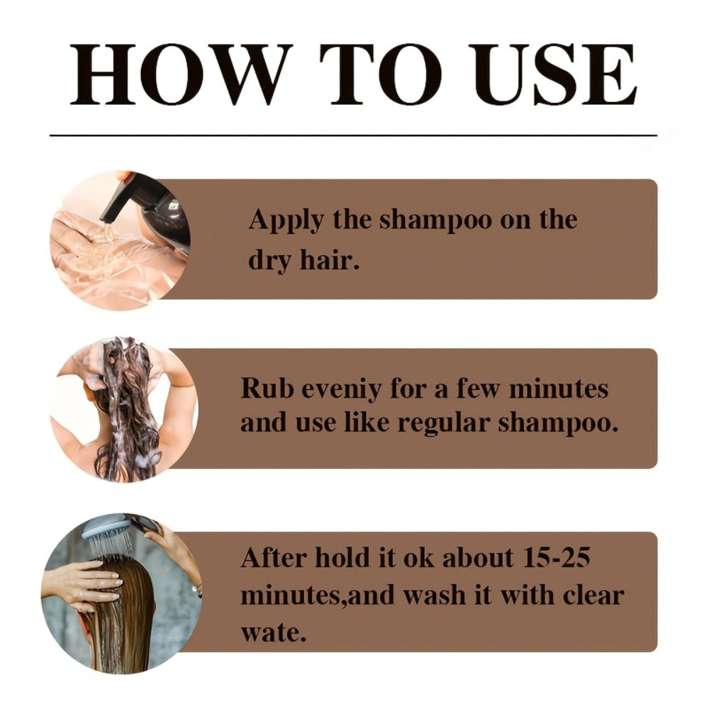 Hair Color Shampoo, YANYUTONG 7-in-1 100ml Bottle with Brown, Chestnut Brown or Black Options