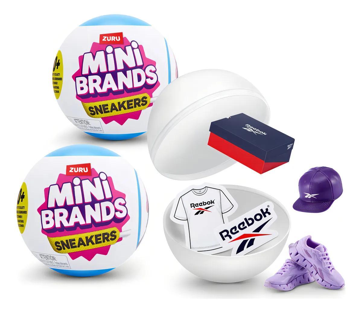 ZURU Mini Brands Sneakers Series 1 Mystery Capsule 2pcs, 5 Miniature Sneaker Collectibles with Cap