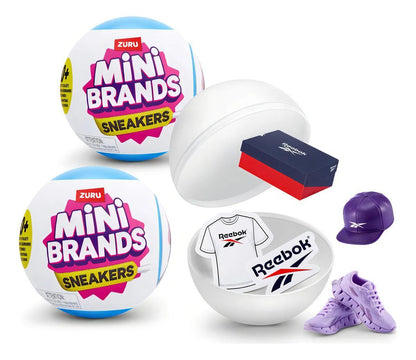 ZURU Mini Brands Sneakers Series 1 Mystery Capsule 2pcs, 5 Miniature Sneaker Collectibles with Cap
