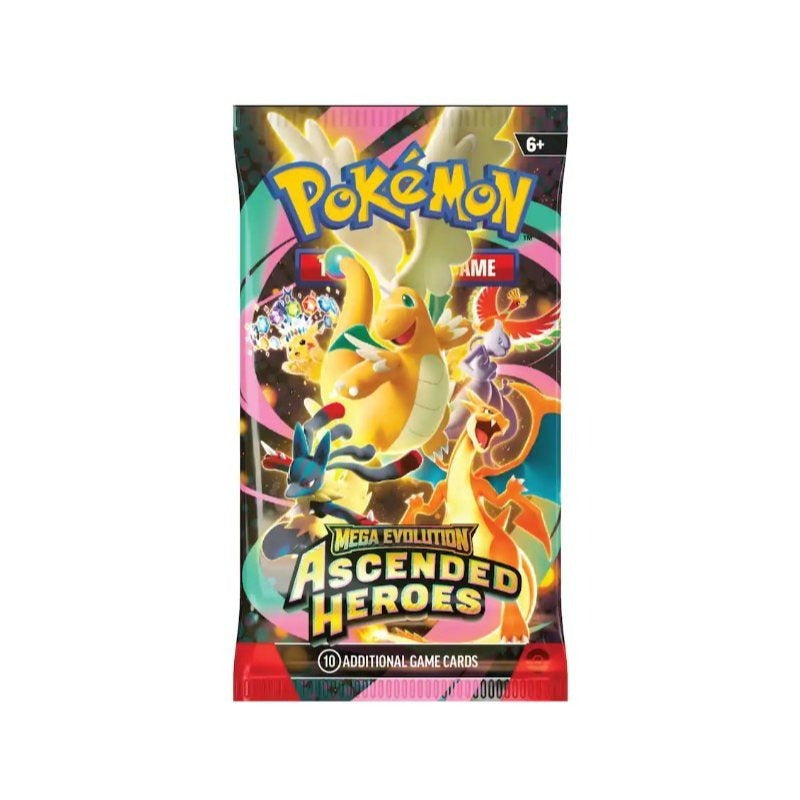 Trading Card Game Ascended Heroes 10-Card Booster Pack with Random Contents and Single Wrapper Format