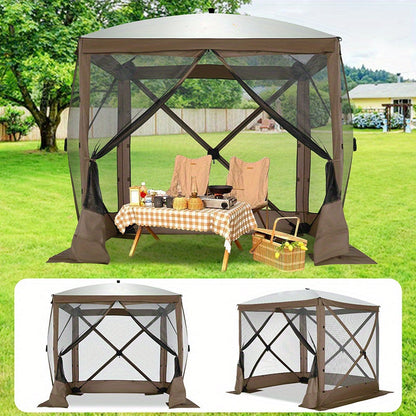 Pop Up Gazebo 8x8ft Mesh Screen Tent Portable Camping Garden Picnic for Garden, Patio and Yard Use