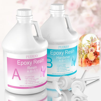Ultra-Clear Epoxy Resin Kit 1 2 3 Gallon Fast Curing Bubble-Free Non-Yellowing for Entryways, Bedrooms and Living Spaces
