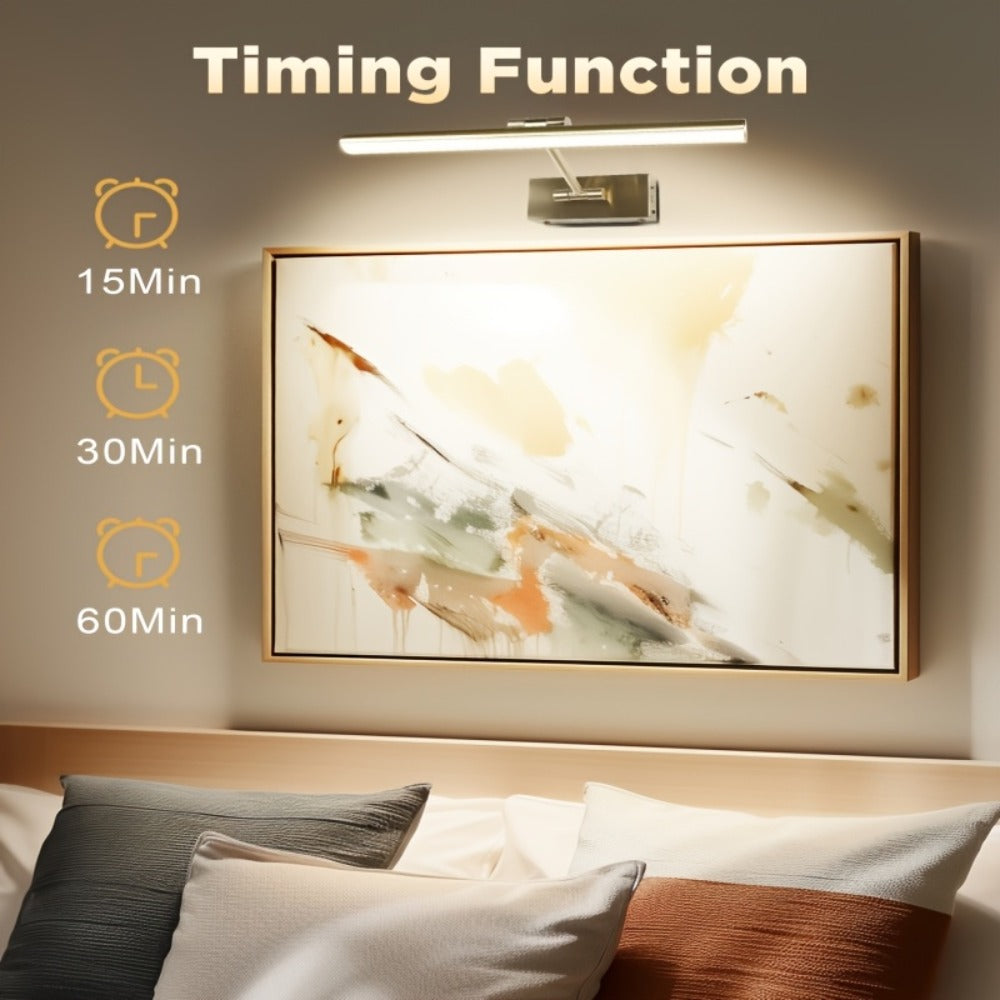 Picture Light 16 Inch Wireless Battery Powered LED Wall Light 6000mAh Rechargeable Remote for Entryways, Bedrooms and Living Spaces