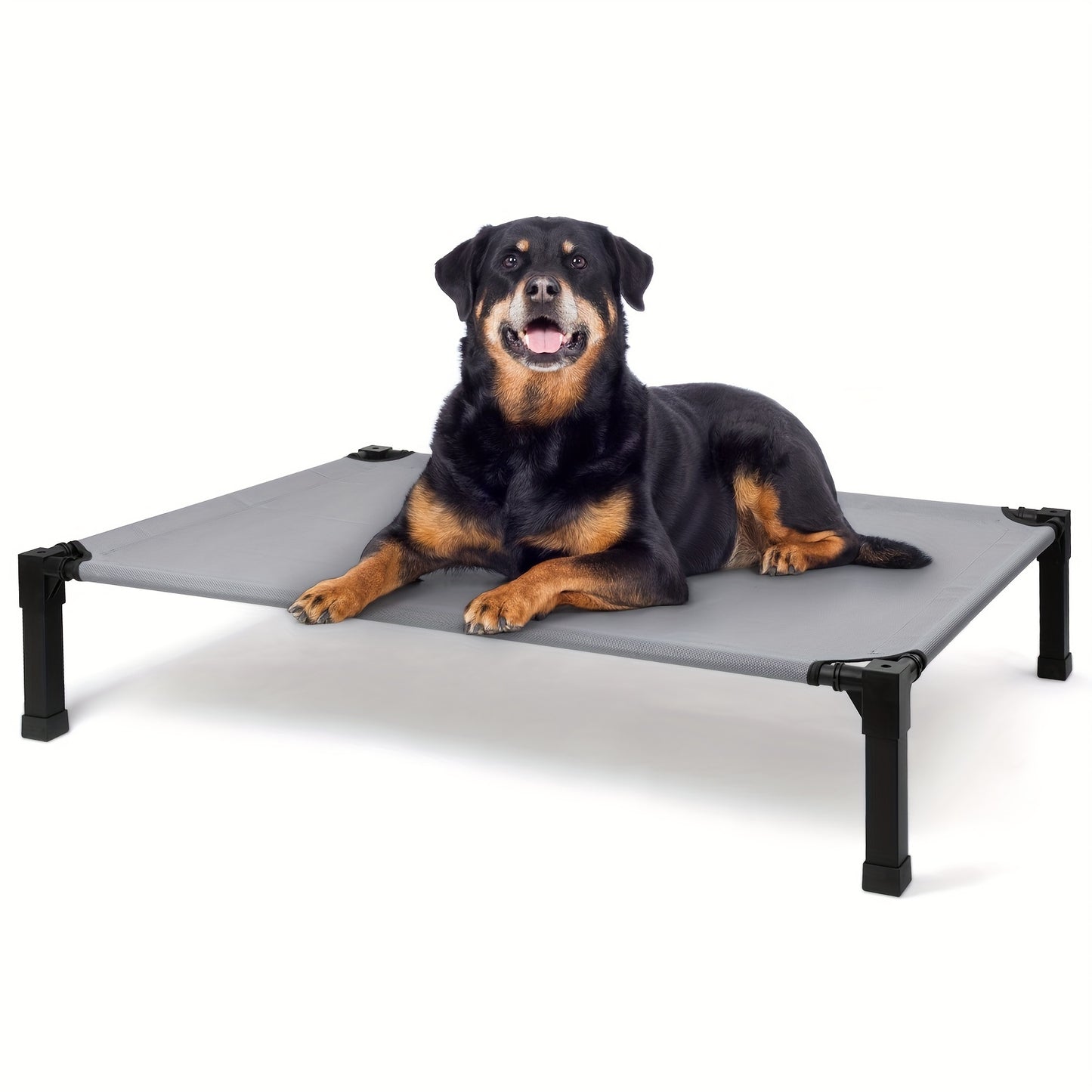 Elevated Dog Bed Cooling Raised Cot with Metal Frame – Washable Breathable Mesh, No-Slip Feet, Portable Dog Cot for Indoor & Outdoor Use