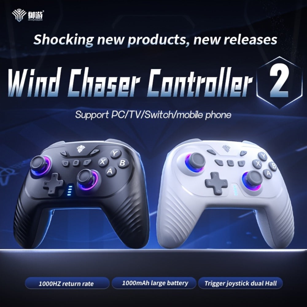 2.4G Wireless PC Game Controller in Five Colors with Hall-Effect Sticks, RGB Lighting and USB Receiver
