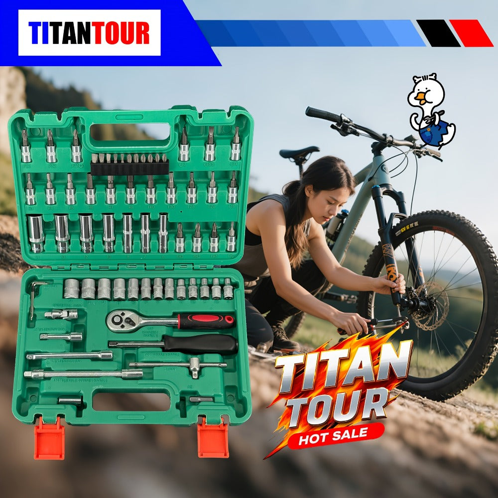 Professional Socket Wrench Tool Set 999 Piece 1/4 3/8 1/2 Drive Ratchet Set with S2 CR-V Sockets for Car Bicycle and Mechanical Work