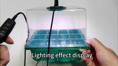 Seed Starting Kit LED Grow Light Timer, Indoor Seedling Tray Dome for Garden, Patio and Yard Use