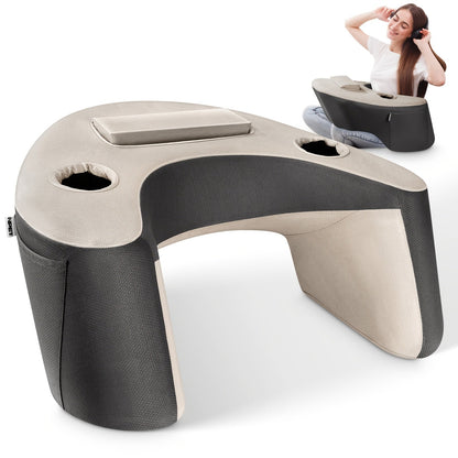Reading Pillow with Armrests Bed Rest Pillow Back Support Cushion Side Pockets Cup Holder for Entryways, Bedrooms and Living Spaces