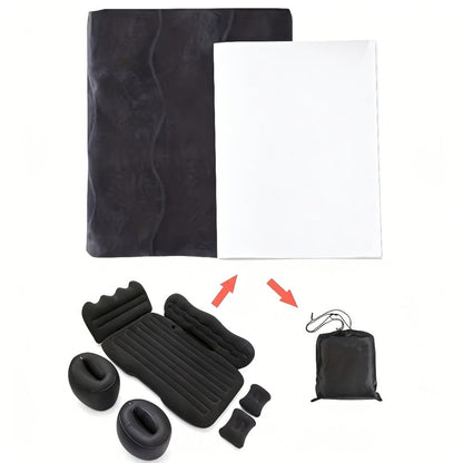 Inflatable Car Bed Plush Folding Design with Storage Bag & Tool Kit Soft Skin-Friendly Comfortable Outdoor Car Air Mattress for Camping