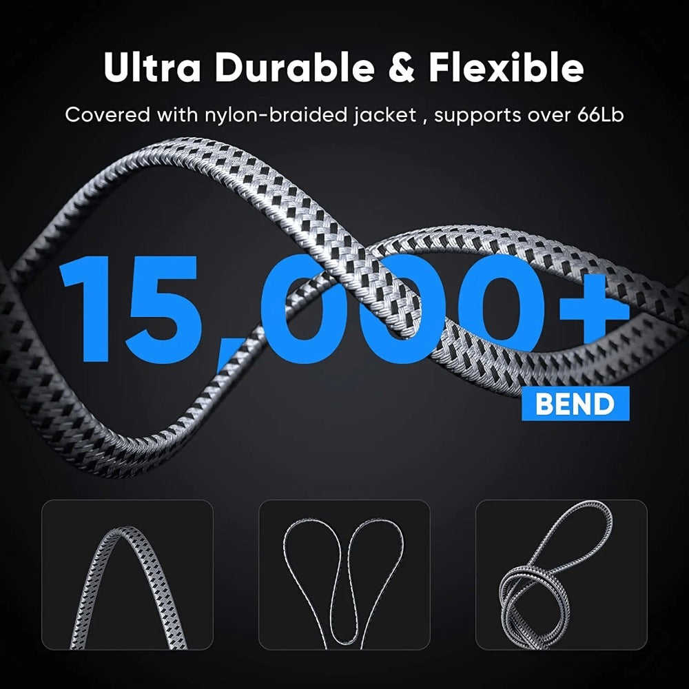 Cat8 Ethernet Cable Braided, 40Gbps 2000MHz RJ45, High Speed Network LAN Cable for Gaming, Router