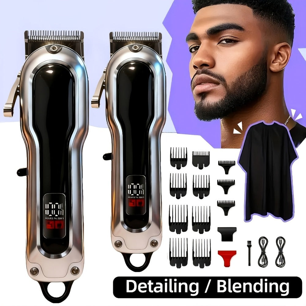 Electric Hair Clipper Set with Limit Comb – Barber-Grade Professional Trimmer, Long-Lasting Rechargeable Battery, Home & Travel Haircut Kit