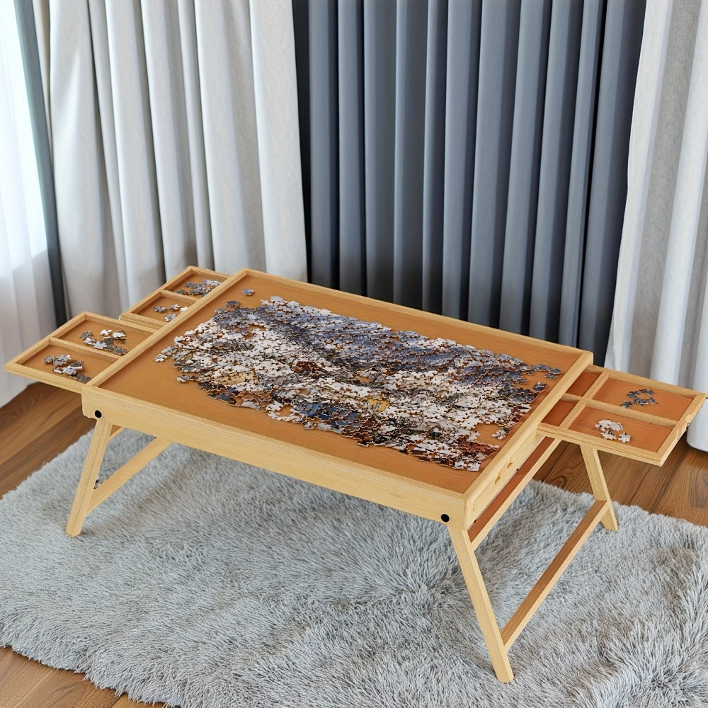 Jigsaw Puzzle Board for Adults 1000 Pieces, 2-in-1 Tilting Stand & Lid, 6 Sorting Drawers, Ultralight Portable Puzzle Table