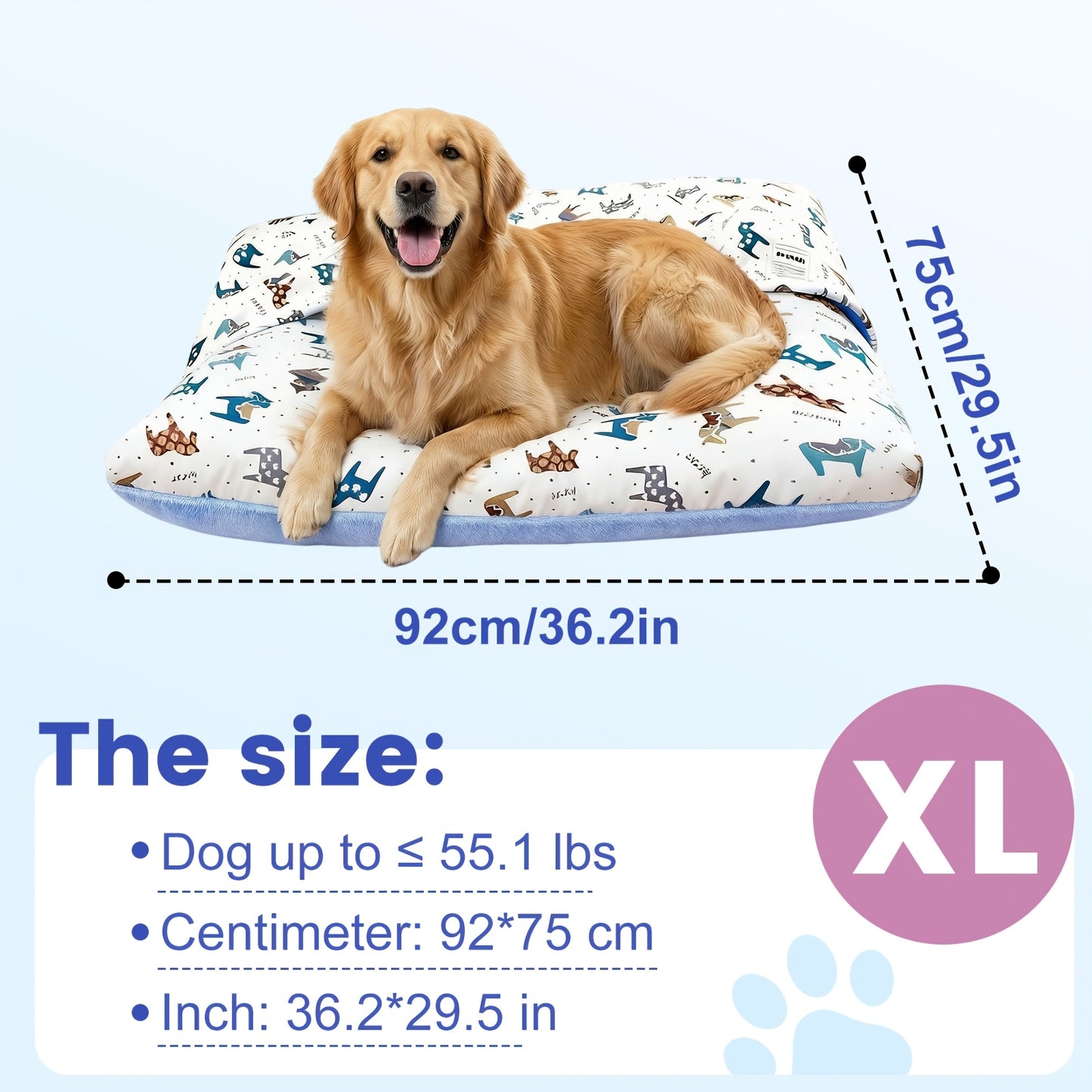 Breathable Washable Dog Bed Mattress – All-Season Pet Mat with Removable Cover & Non-Slip Bottom