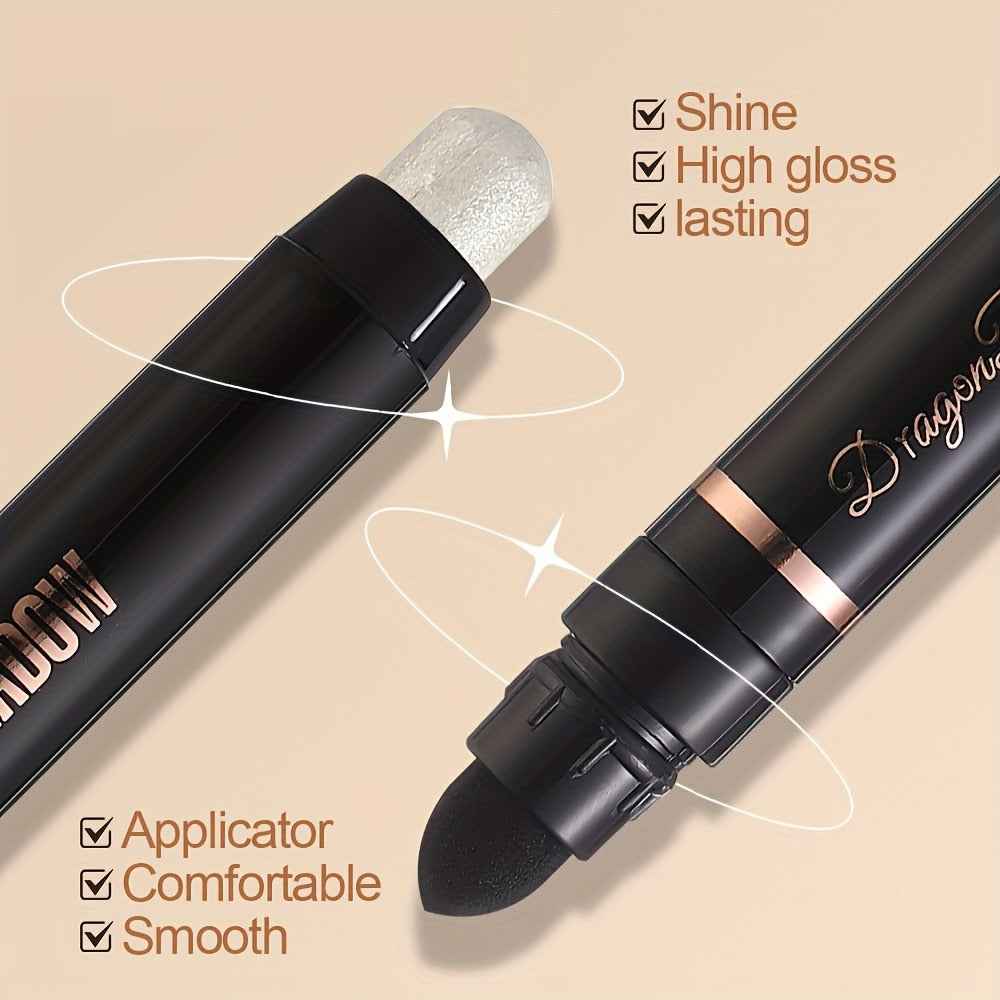 Shimmer Eyeshadow Stick Set 12 Pcs Double-Ended Glitter Cream Eye Shadow Pencil Waterproof, for Makeup, Travel and Everyday Vanity Use