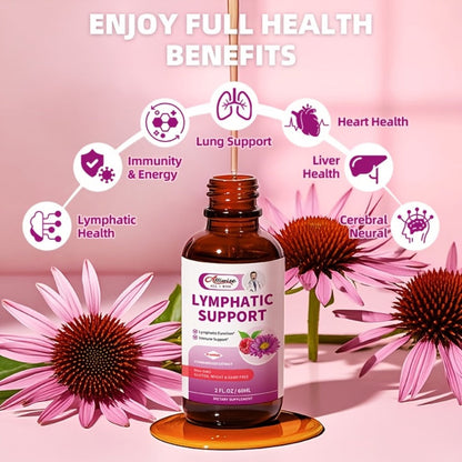 Lymphatic Health Drops 11-in-1 with Echinacea Elderberry Astragalus Burdock Root Dandelion Red Clover 2.03oz