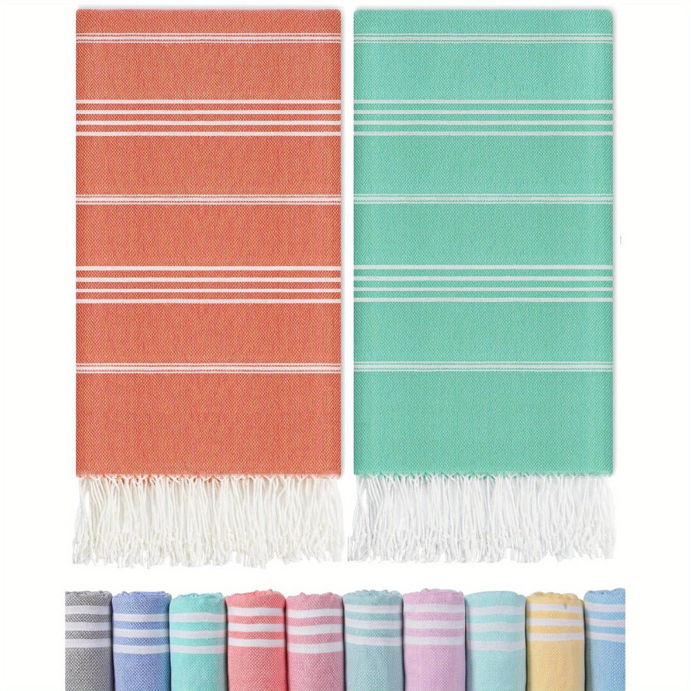 Turkish Beach Towels 2 Pack Sand Free Quick Dry Oversized Extra Large Lightweight Sandproof Compact Pool Swim Travel Camping Vacation Gift