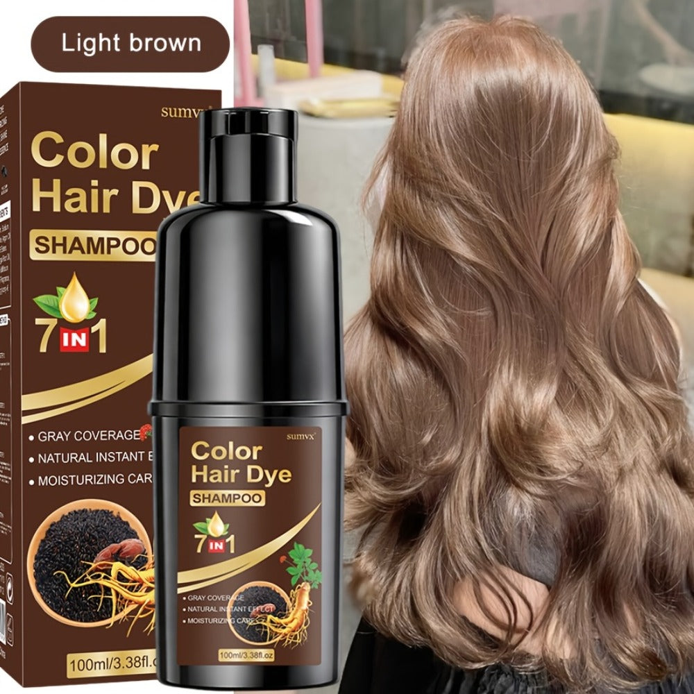 Hair Dye Shampoo, SUMVX 3.38oz Pump Bottle with Six Black, Brown, Coffee and Honey-Brown Shade Options