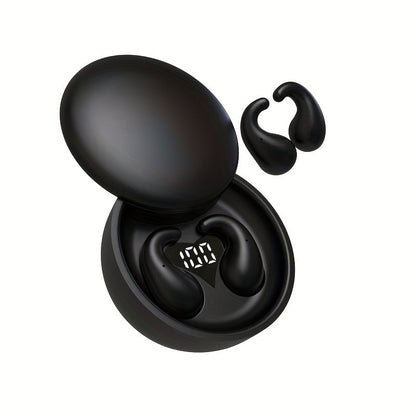 Heart-Shaped Bluetooth 5.4 Sleep Earbuds with Digital Charging Case in Black, White or Khaki