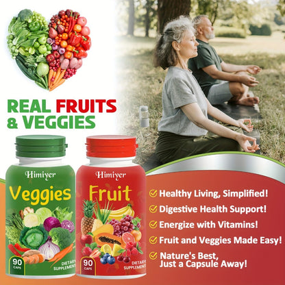 Superfood Capsules Fruits & Vegetables, 90 Fruit + 90 Veggie Capsules per Set for Bath Time, Home Spa and Personal Care