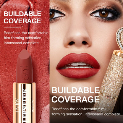 Matte Lipstick Heart-Shaped Design 24H Long-Lasting Velvet Finish – Transfer-Resistant Highly Pigmented Buildable Lip Color
