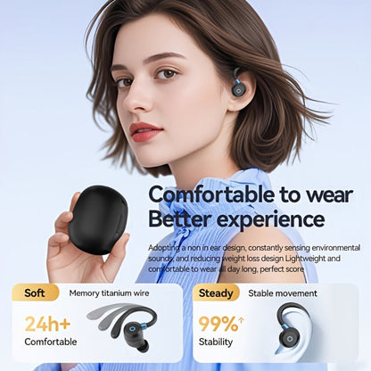 Wireless Earbuds Stereo In-Ear with LED Display Case, Touch Controls and Black, Blue or White Options