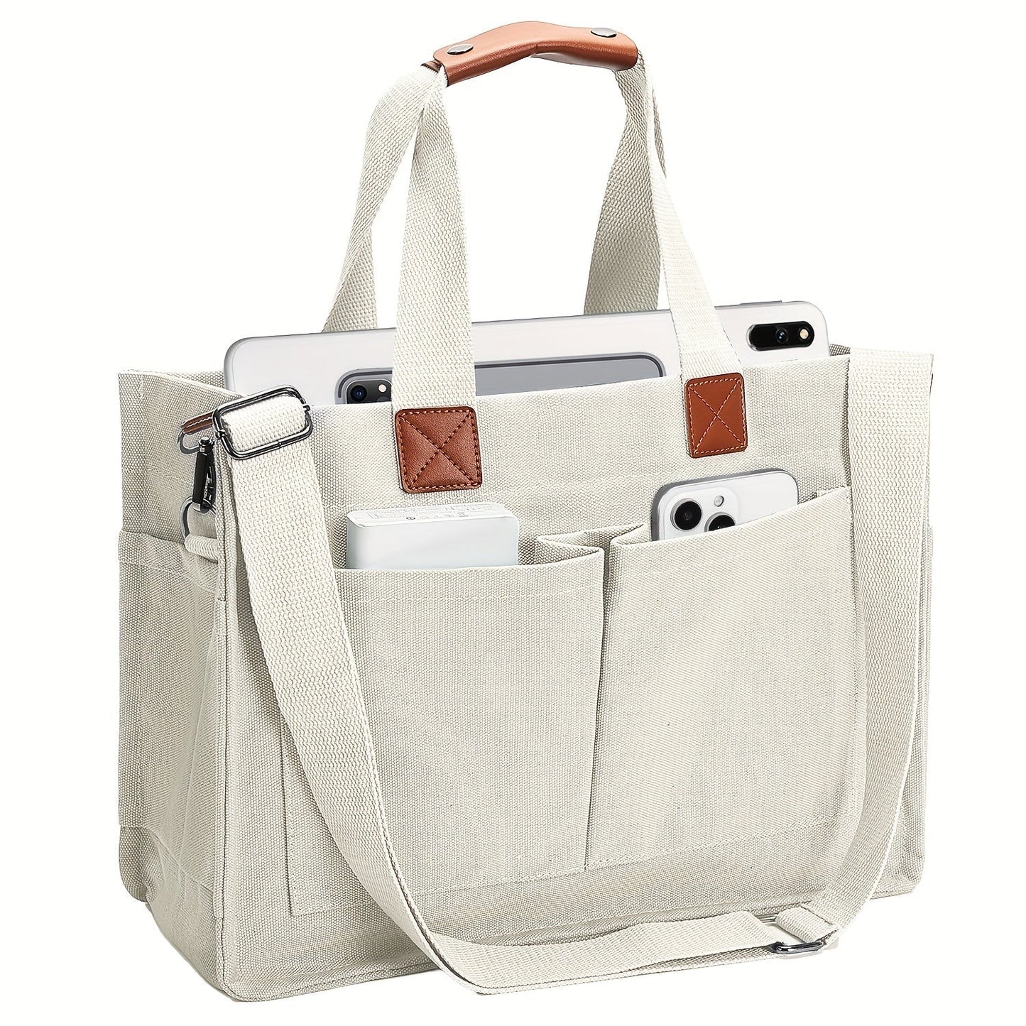 Large Utility Tote Bag for Women with Multiple Pockets, Adjustable Strap and Small or Large Sizes