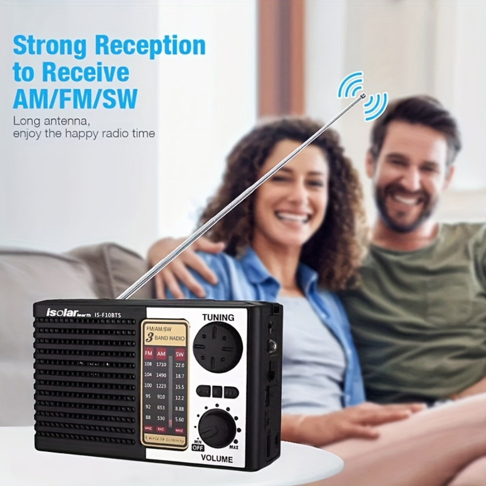 Rechargeable Solar Radio Speaker FM AM Portable Outdoor Radio with MP3 Player Flashlight Adjustable for a Home Lash Beauty Routine
