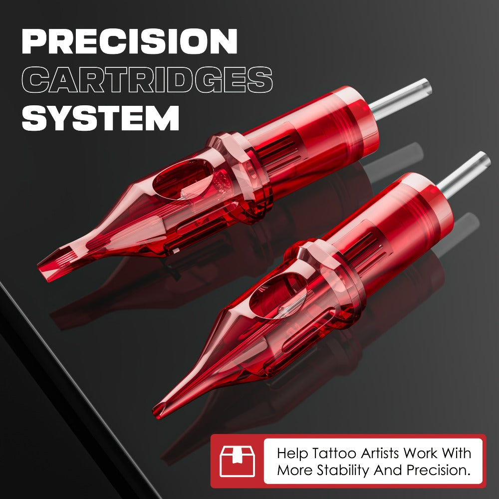 Assorted Tattoo Cartridge Needles Set 20/50pcs - Round Liner Shader Curved Mag Mixed Pack, #10 Bugpin #12 Standard