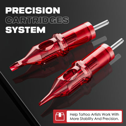 Assorted Tattoo Cartridge Needles Set 20/50pcs - Round Liner Shader Curved Mag Mixed Pack, #10 Bugpin #12 Standard