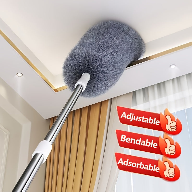 Ceiling Mop Adjustable Bendable Microfiber Duster Reusable High Reach Cleaning Tool for High for Entryways, Bedrooms and Living Spaces