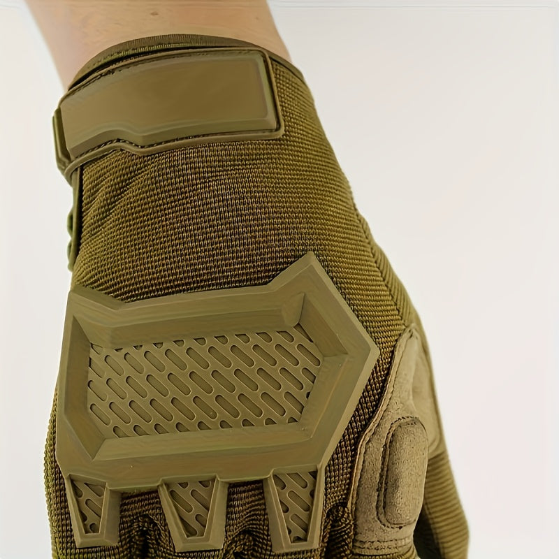 Tactical Gloves with Knuckle Guards – Knit Half Finger Outdoor Gloves for Airsoft Shooting Hunting Operations, Men Women, Sizes M / L / XL