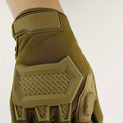 Tactical Gloves with Knuckle Guards – Knit Half Finger Outdoor Gloves for Airsoft Shooting Hunting Operations, Men Women, Sizes M / L / XL