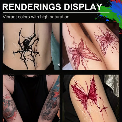 Liquid Body Paint Temporary Tattoo Ink – 7 Vibrant Colors, Fast-Drying Waterproof Formula, Plant-Based Squalane, Skin-Safe for Festivals