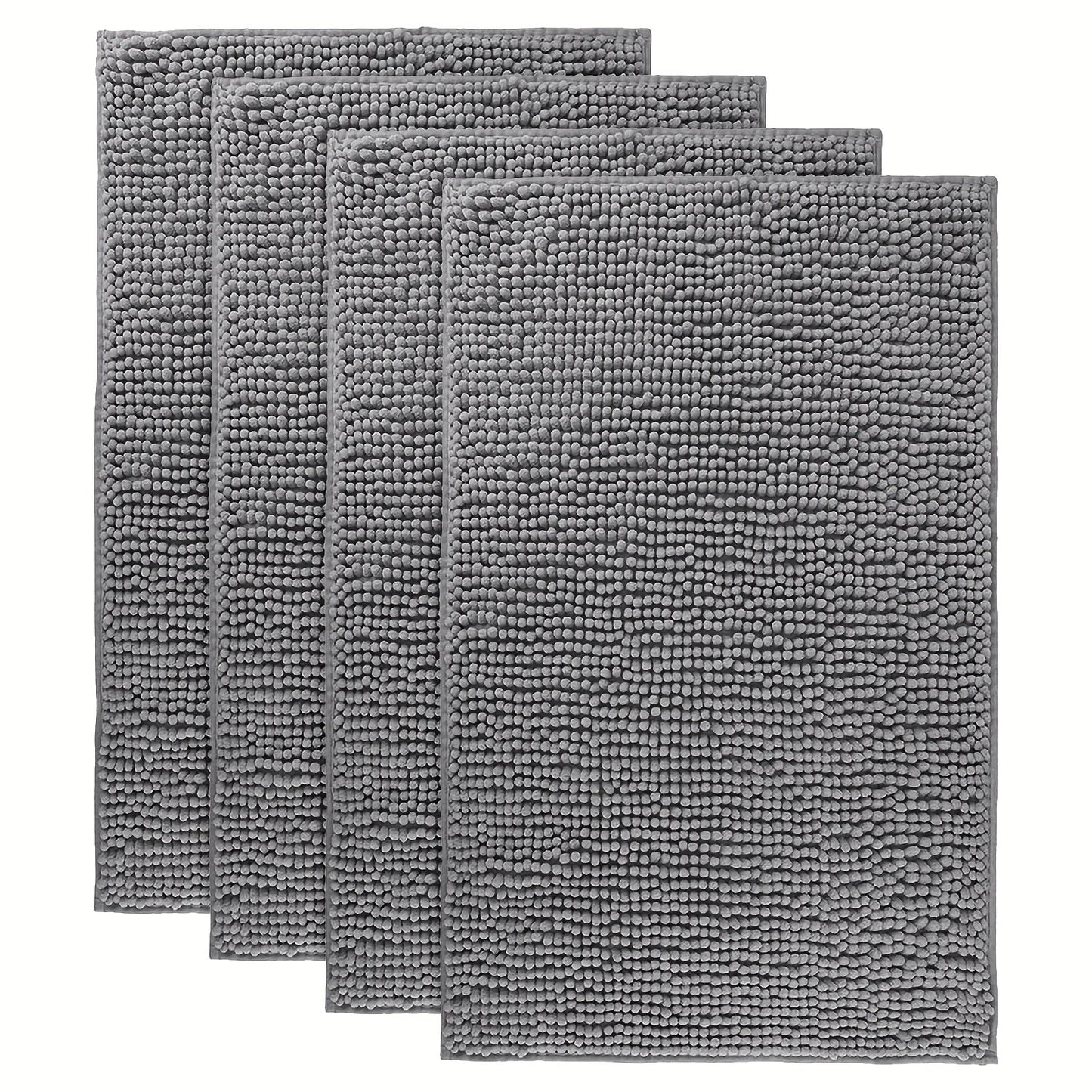 Chenille Bath Rug Extra Thick Bathroom Mat, Multiple Sizes & Colors for Entryways, Bedrooms and Living Spaces