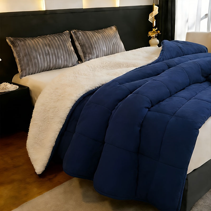 Sherpa Fleece Comforter Set Extra Thick Plush Microfiber Reversible Soft Warm Luxury Bed Blanket Twin XL Full Queen King 10 Colors
