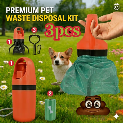Dog Poop Picker 3-Pack EVA Portable Scoop & Dispenser with Drawstring Bag – Lightweight Sanitary Outdoor Pet Waste Removal Tool No Battery